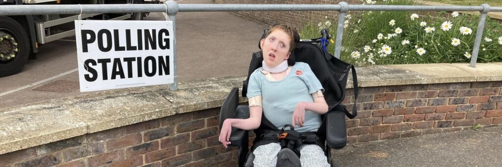 Rhi at polling station