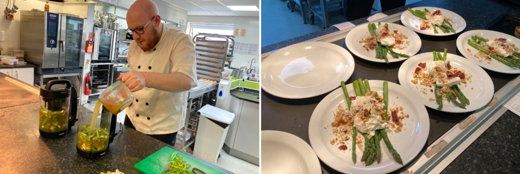 Photo collage - Seth cooking up asparagus recipes and asparagus dishes