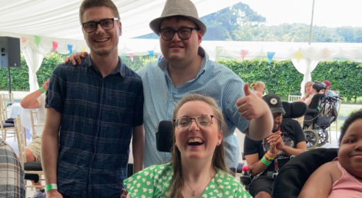 Group of former students enjoying themselves at the reunion