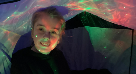 Teisha smiling in the sensory session
