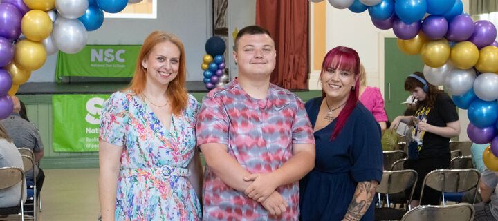 Becca, Tiaan and Hayley celebrating at leavers ceremony